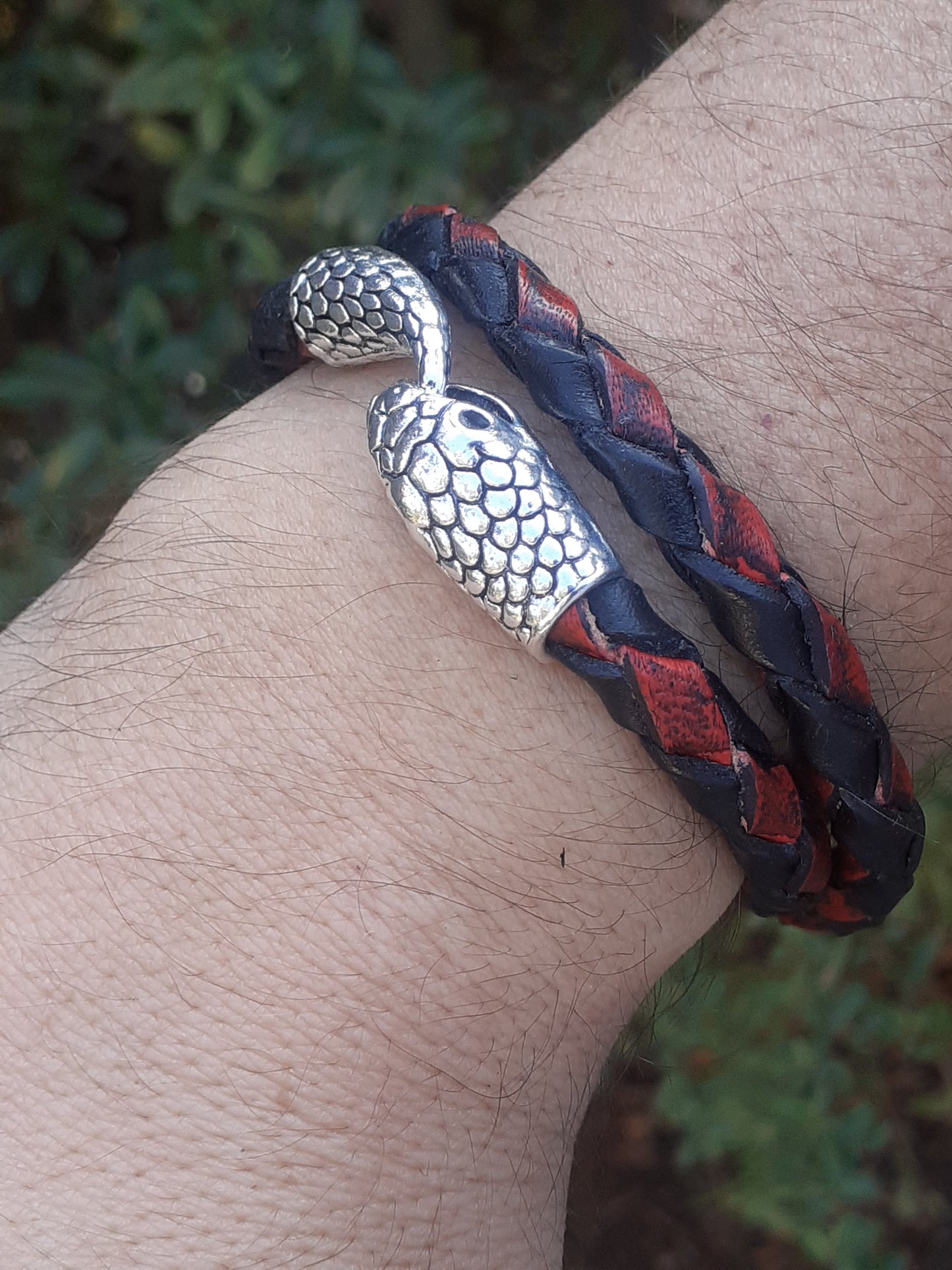 Pulsera trenzada 4 tientos diseño serpiente