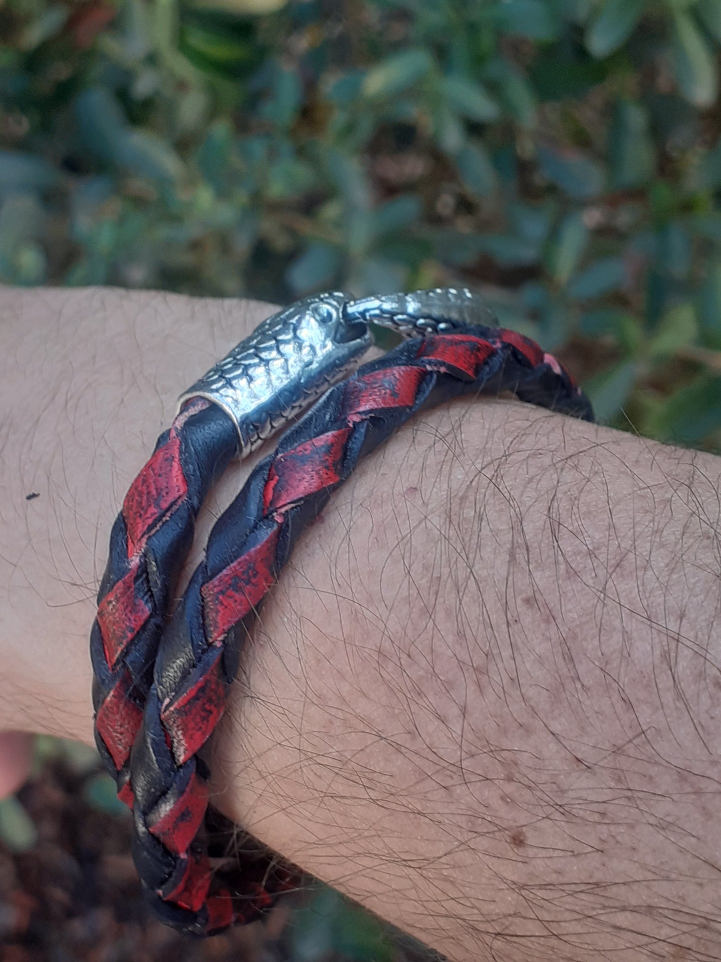 Pulsera trenzada 4 tientos diseño serpiente